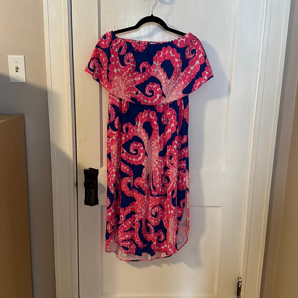 Lilly Pulitzer Meridian midi off the shoulder dress